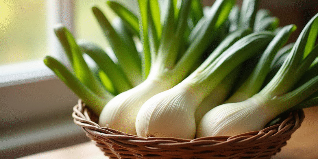 Endives fraîches dans un panier en bois sur une table ensoleillée