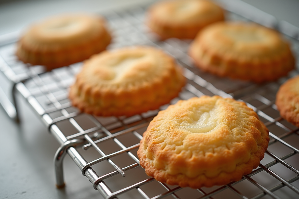Madeleines maison fraîchement cuites sur un grille