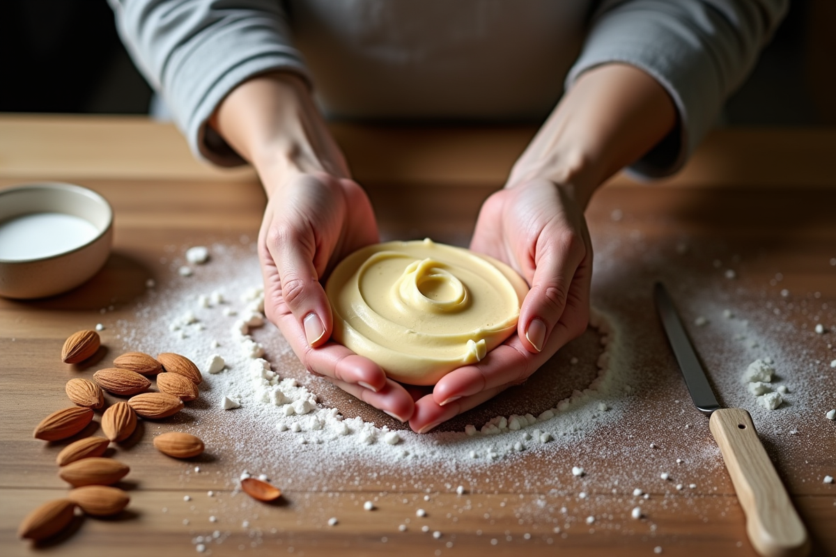 Mains façonnant de la pâte d